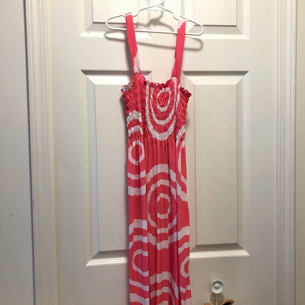 Pink w/ white stretchy sundress